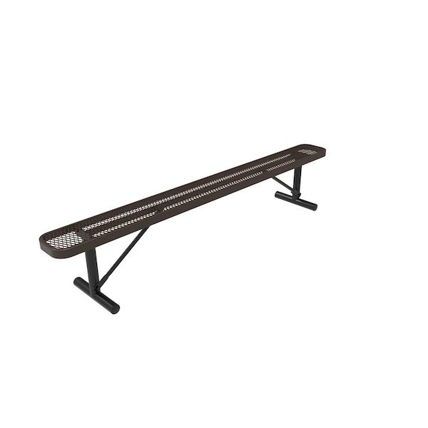 Mytcoat 8ft Outdoor Bench without Back, Portable, Brown, Expanded Metal, Textured Coating 804313 - main