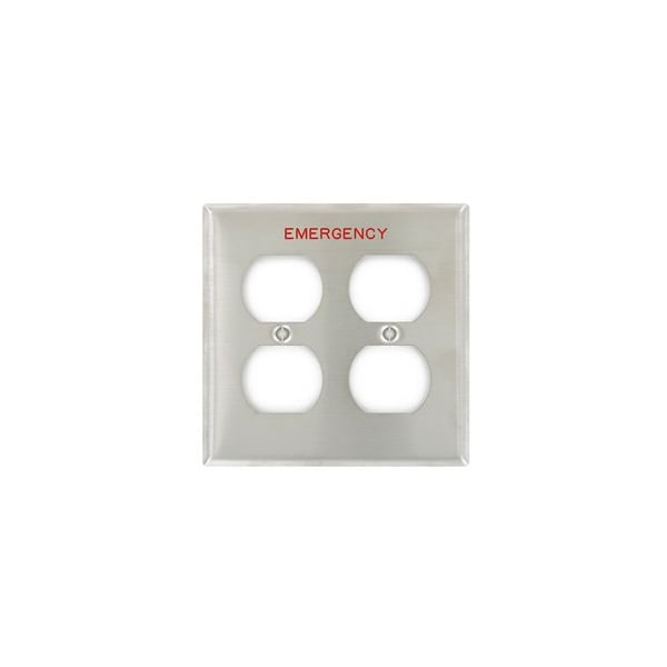 Leviton Receptacle Wallplate, Standard Size, Gang 2, Brushed Stainless Steel 84016-E40 - main