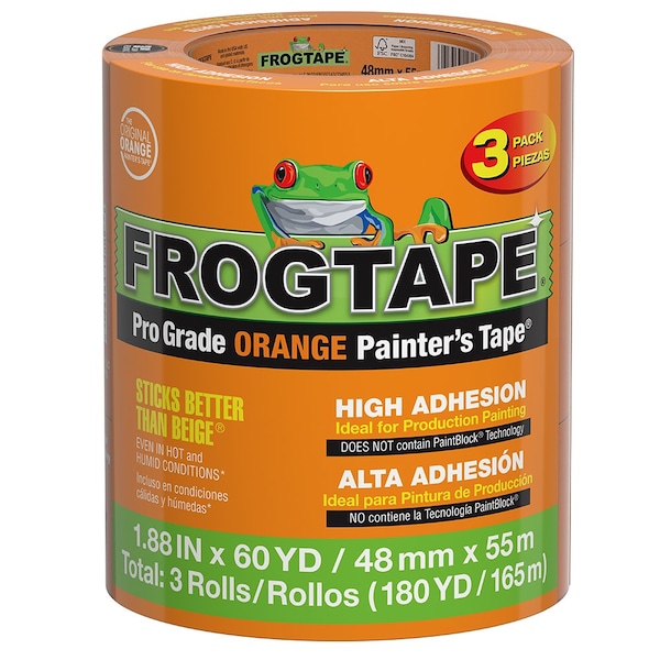 Shurtape 1.88" x 60 Yards Shurtape 242854 Orange FrogTape Pro Grade Painter's Tape, 3-Pack 242855 - main