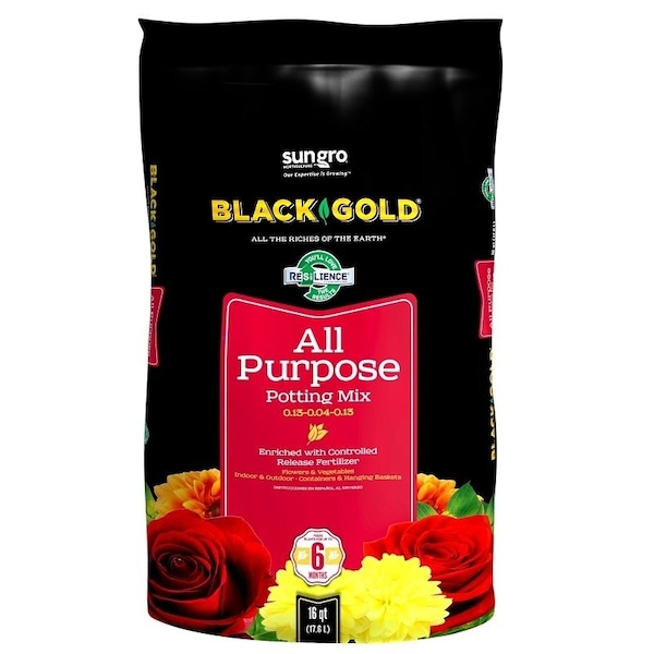 Sun Gro BLACK GOLD Potting Mix, Granular, Brown/Earthy, 120 Bag 1410102 16.0 QT P - main