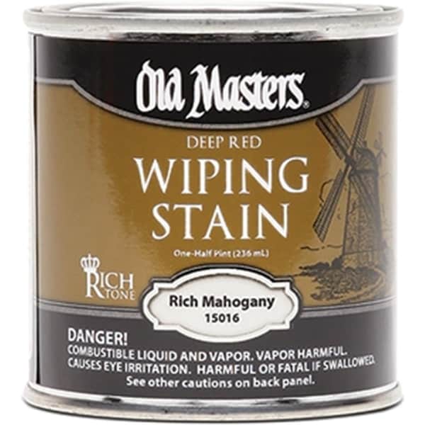 Old Masters 15016 0.5 Pint. Deep Red Rich Mahogany Wiping Stain 240 Voc 86348150164 - main