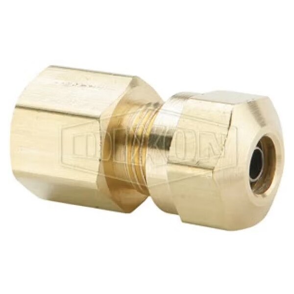Dixon Air Brake Connector, 7/16-24 x 1/4 in Nominal, Straight Female x Pipe End Style, Brass, Domestic 66NAB44 - main