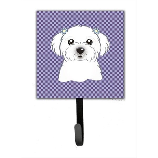 Carolines Treasures Purple Checkered Maltese Leash or Key Holder BB1134SH4 - main