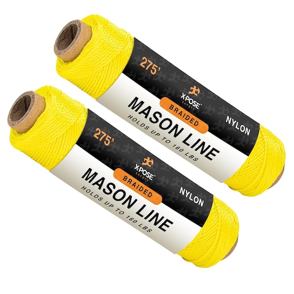 Xpose Safety Nylon Twine, 275 ft Yellow Synthetic String for Crafts, Camping, Garden, Marine & Construction, 2PK NTY-275-2-X-S - main