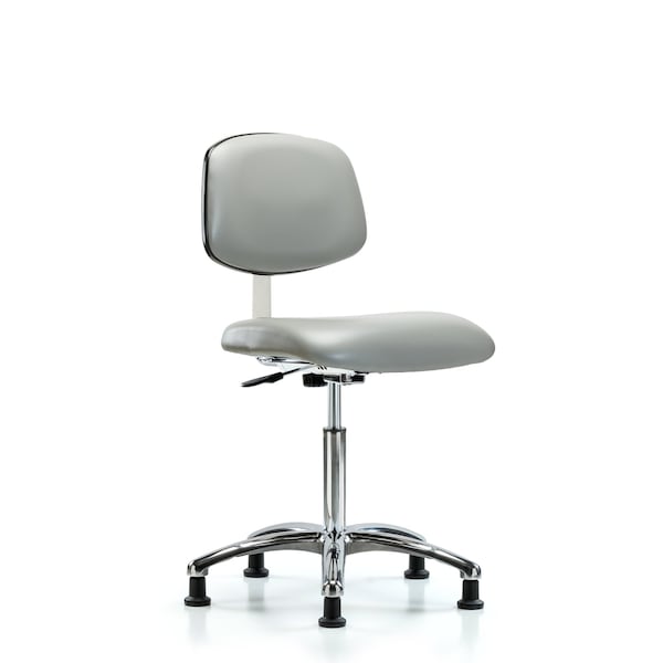 Blue Ridge Ergonomics Clean Room Chair Med Ben Chair, Vin, Chrm, Glds, Dov, CL10, 22" to 29" Height, Vinyl, Dove BR-CLR-VMBCH-CR-NF-RG-8567 - main