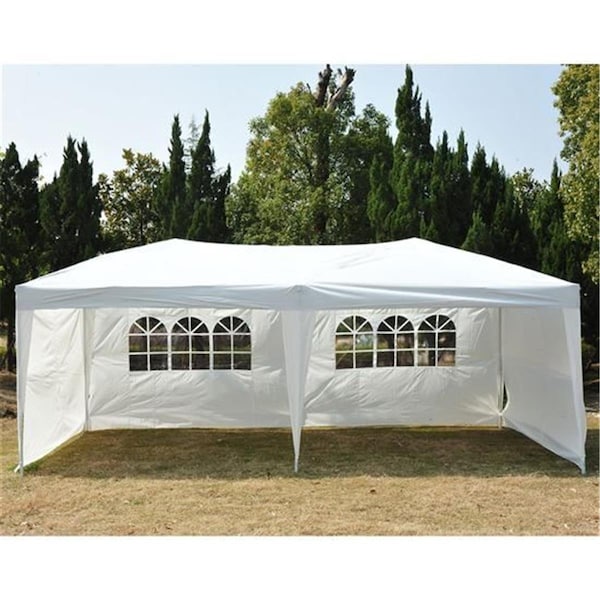 Newalthlete Outdoor 10 x 20 ft. Easy Pop Up Canopy Tent White with 4 Removable Side Walls NE3116953 - main