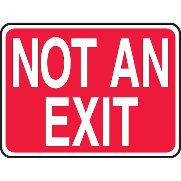 Accuform Exit Sign, Plastic, 10 in W, 7 in H, Not An Exit, Red MADM419VP - main