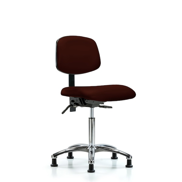 Blue Ridge Ergonomics Chair, Vin, Med Bench, Chr Tilt Glides, Burg, No Arms, 22" to 29" Height, Burgundy BR-VMBCH-CR-T1-A0-NF-RG-8569 - main