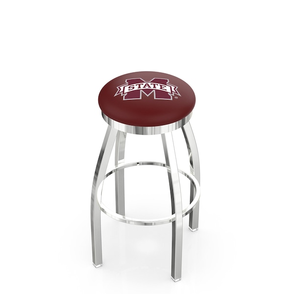 Holland Bar Stool Co 36" Chrome Mississippi State Swivel Bar Stool, Accent Ring L8C2C36MssStU - main