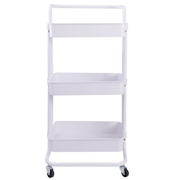 Organize It All 3 Tier Rolling Basket Cart in Black 15260-WHITE - main