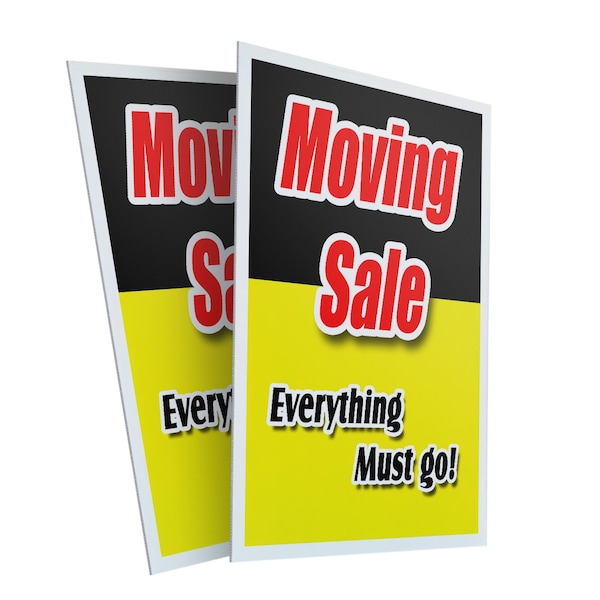 Signmission Moving Sale Everything Must Go!, Plastic Signs Only 24 Inch x 36 Inch, Corrugated Plastic, 2PK CSB-2436-2PACK-MovingSaleEverythingMustG - main