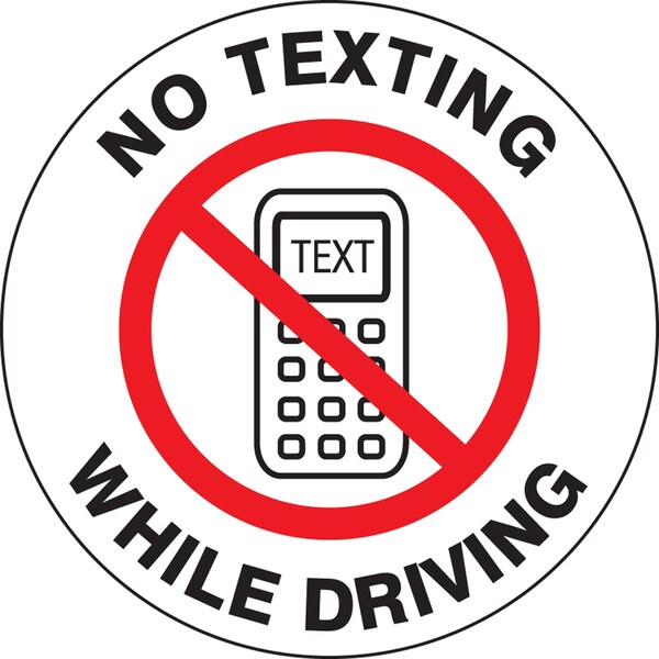 Accuform SAFETY LABEL NO TEXTING WHILE DRIVING LVHR310 - main
