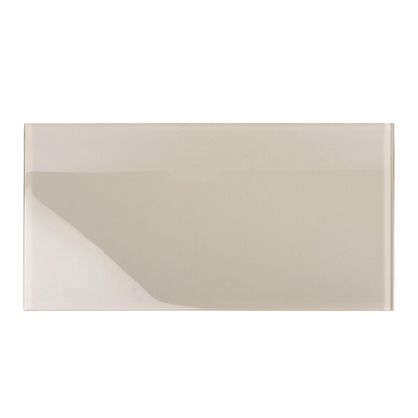 Apollo Tile 15 pack Warm Greige 8-in. x 16-in. Subway Polished Glass Floor and Wall Tile 13.33 Sq ft/case APLA88085 8X16A - main