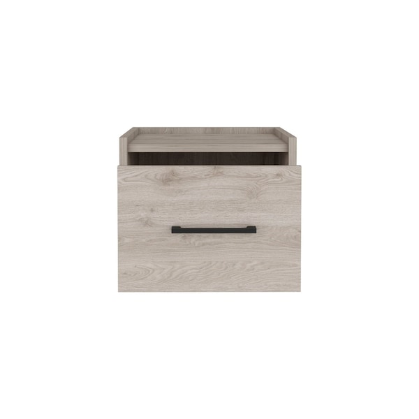 Homeroots 10" Gray Wood One Drawer Floating Nightstand 543702 - main
