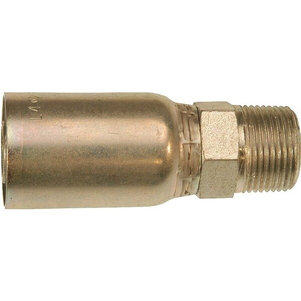 Gates MegaCrimp G25100-1616 Hose Coupling, 1-11-1/2, Crimp x NPTF, Straight Angle, Steel, Zinc G251001616 - main