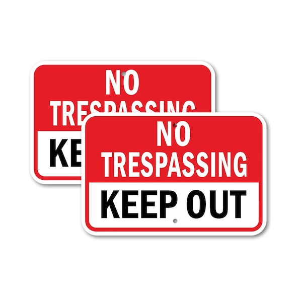 Signmission No Trespassing Keep Out, 18'' X 24'' 2 Signs, Heavy Gauge Aluminum, 2PK A-1824-2PACK-2776 - main
