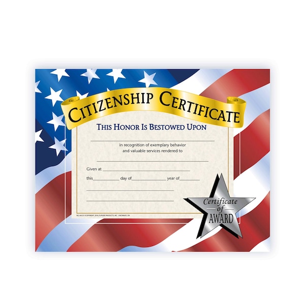 Hayes Citizenship Certificate Pack of 5 VA525-5 - main