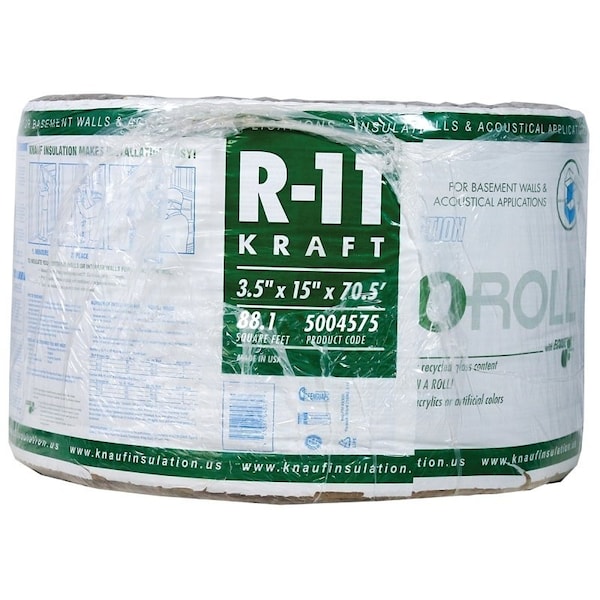Knauf EcoRoll KR41E/TAK Fiberglass Insulation, 88.13 sq-ft Coverage Area, 70-1/2 ft L, 15 in W KR41E/TAK - main