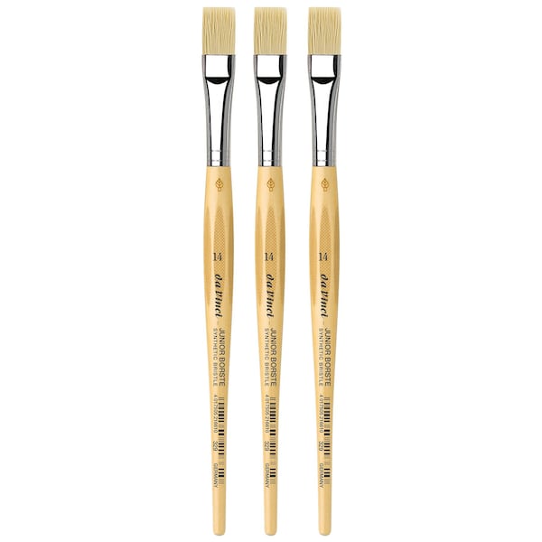 Da Vinci JUNIOR BORSTE Synthetic Student Brush, Synthetic, Tempera, Flat, Series 329, Size 14, 3PK VA-329_14 - main