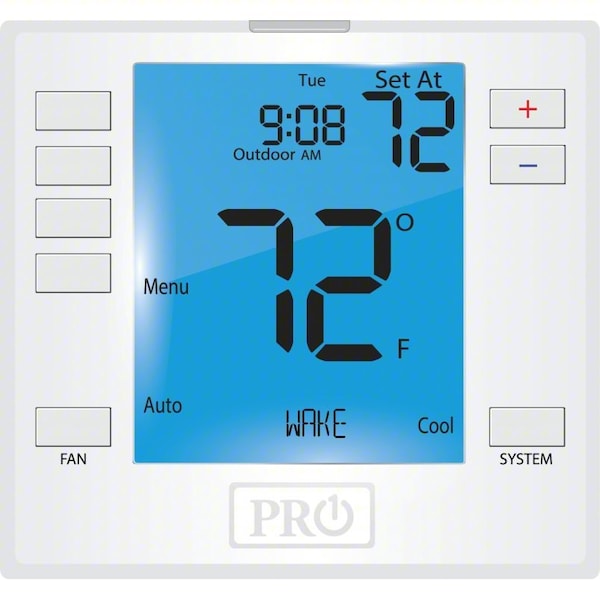 Pro1 Iaq Non-Programmable Thermostat, 7, 5-1-1 Programs, 3 H, 2 C, Wall Mount, Hardwired/Battery, 24VAC T755S - main