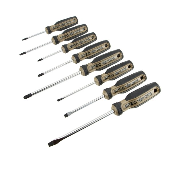 Spec Ops 8-Piece Screwdriver Set, Phillips, Slotted, Square, Magnetic Tip SPEC-S-8PK - main
