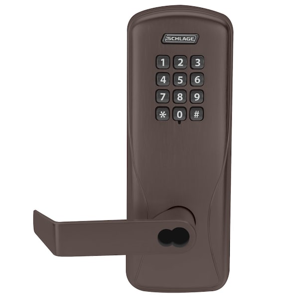 Schlage Electronics Classroom/Storeroom Mort Lock, Rhodes Lever, Spring Latch, Aged Bronze, RightHanded CO100MS70KPRHO643EJR - main