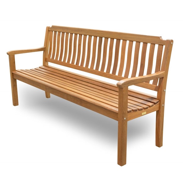 Homeroots 72in Teak Solid Wood Garden Bench 476411 - main