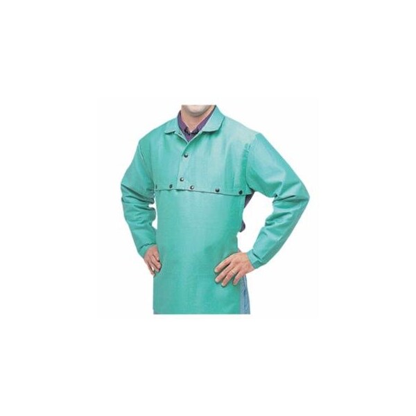 Best Welds FR Cotton Sateen Cape Sleeves, Snaps, Large, Visual Green 902-CA-650-L-SNAPS - main