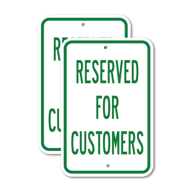 Signmission Reserved For Customers, 18'' X 24'' 2 Signs, Heavy Gauge Aluminum, 2PK A-1824-2PACK-2900 - main