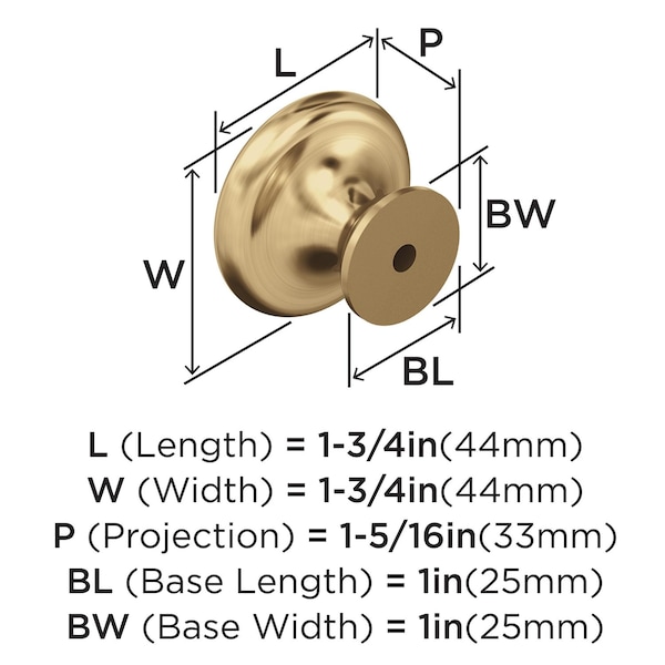 Amerock Inspirations 1-3/4 inch (44mm) Diameter Champagne Bronze Cabinet Knob, 10PK 10VMP15862CZ - main