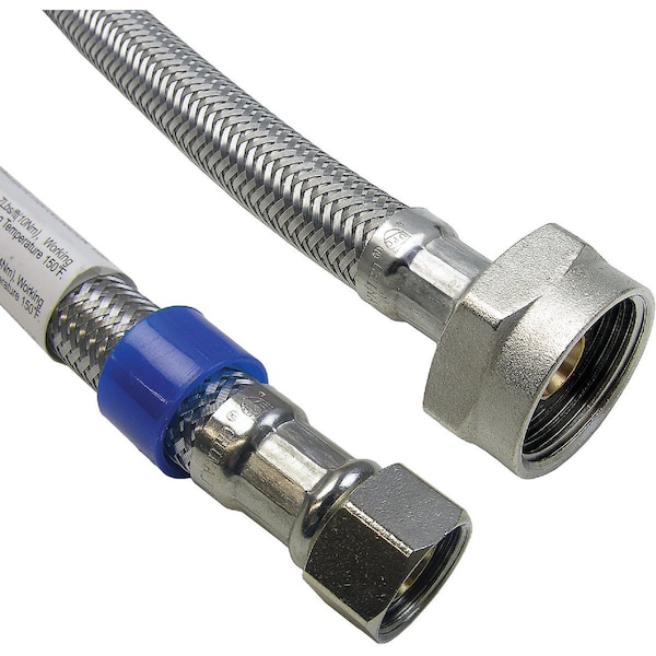 Westlake Pipe & Fittings 3/8'' Cx7/8'' BCx9'' L Braided SS Flex Line Toilet Connector 10-0609 - main