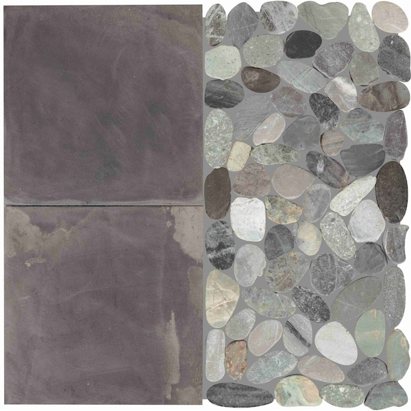Daltile Pebble Oasis Natural Stone Art Deco Pebble Mosaic 11in x 11in in Honed Coastal, 11PK PB38ARTDCPBMSHN - main