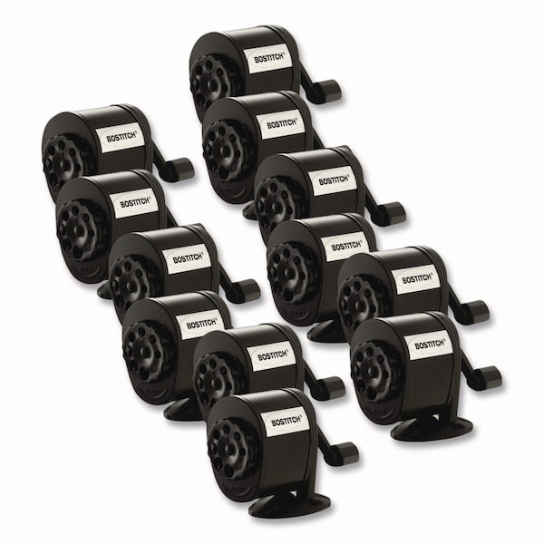 Bostitch Manual Pencil Sharpener, 2.68 x 4.33 x 5.43, Black, 12PK MPS1BLKCT - main