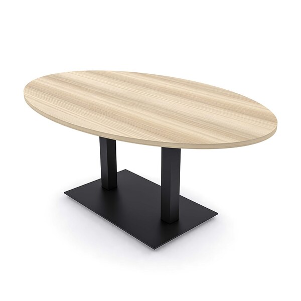 Skutchi Designs Oval Conference Table With Power Unit, 48 in W, 72 in L, Brown HAR-OVL-48X72-DOU.BK-K525-NA - main