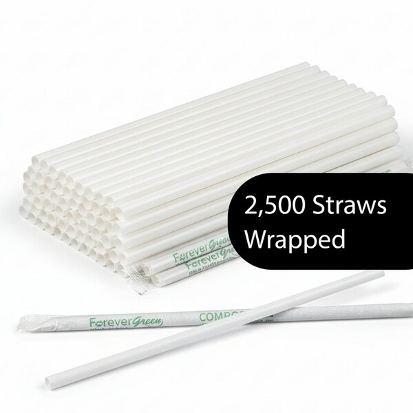 Beyondgreen Jumbo PHA Straw, BG Print, 2500PK STR0775-B-BG - main