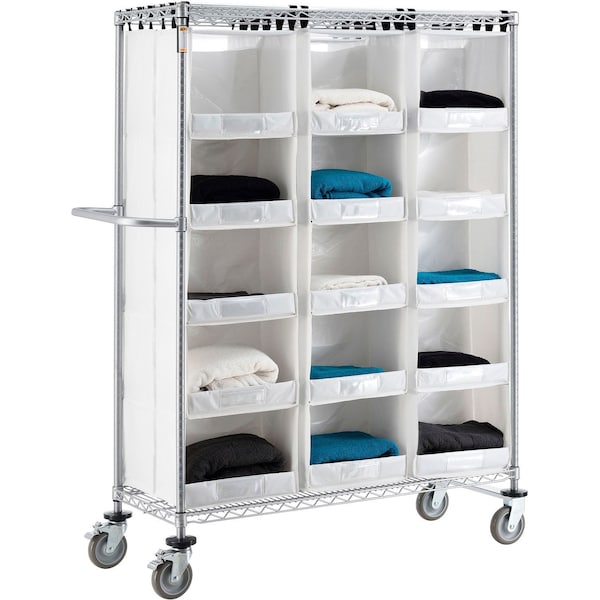 Global Industrial Nexel Stock Picking Truck, Back To Back, 30 Cells, 48"L x 18"W x 69"H, White 800441 - main