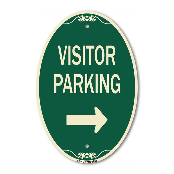 Signmission Visitor-parking Right, 12 Inch X 18 Inch Architectural Oval, Heavy Gauge Aluminum A-OV-G-1218-9868 - main