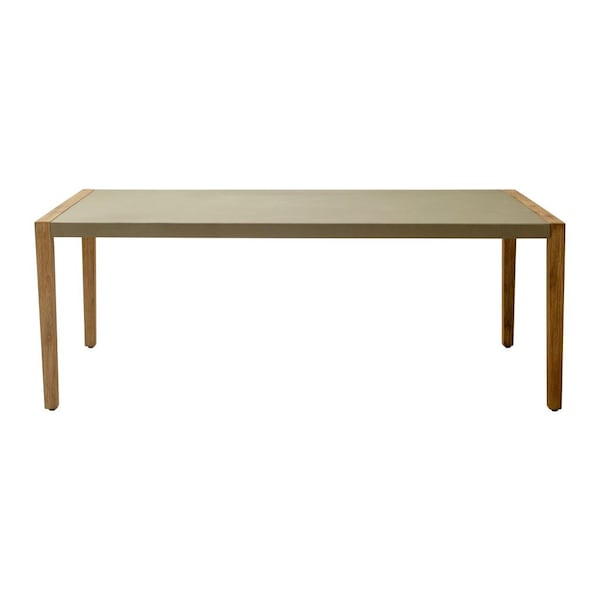 Homeroots 79" Gray Faux Concrete and Solid Wood Dining Table 623356 - main