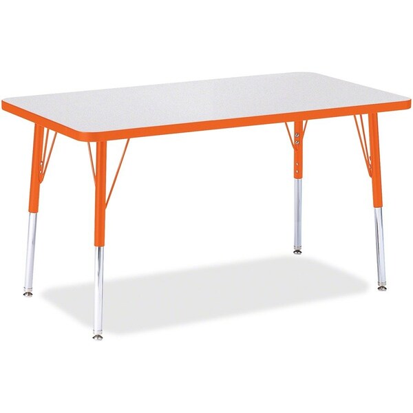 Jonti-Craft Berries Rectangle Activity Table, 24 in. x 36 in., A-height, Freckled Gray/Orange/Gray 6478JCA114 - main