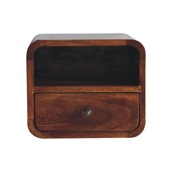 Homeroots 10" Brown Solid Wood Square One Drawer Nightstand 653818 - main