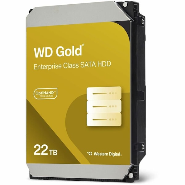 Western Digital WD Gold 22TB Hard Drive, 3.5 in. Internal, SATA/600, Conventional Magnetic Recording Method WD221KRYZ - main