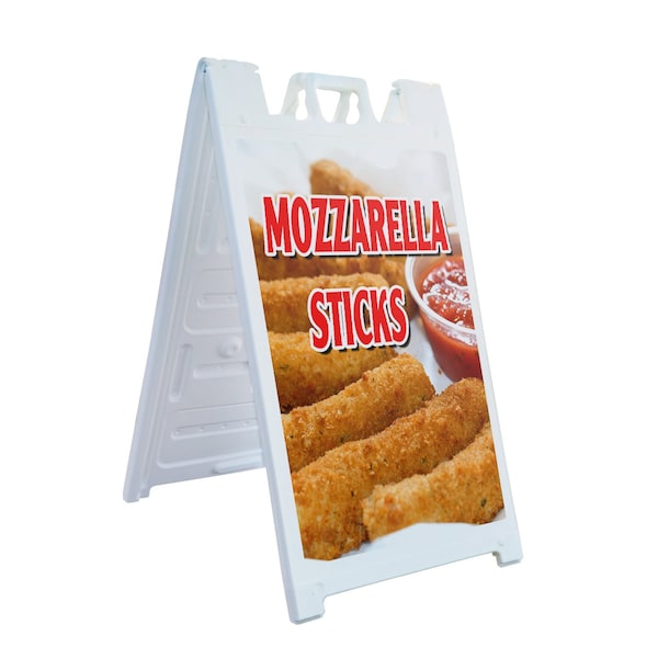 Signmission Mozzerella Sticks, A-Frame & 2 Decals Installed, Heavy-Duty Plastic Frame SBHD-D-2436-Mozzerella Sticks - main