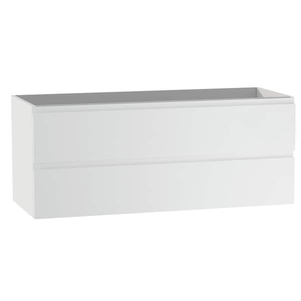 Homeroots 48" White Wood Freestanding Bathroom Vanity With White Sink And Two Drawers 627510 - main