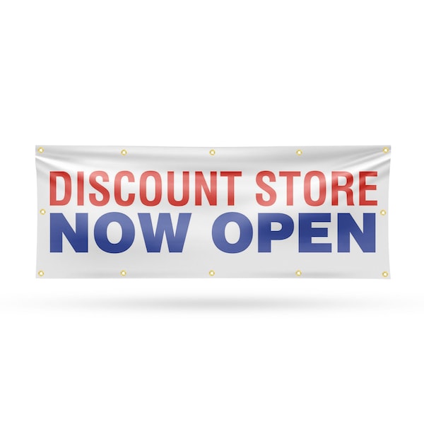 Signmission Discount Store Now Open, 48 Inch x 120 Inch, Vinyl Banner B-120-30546 - main
