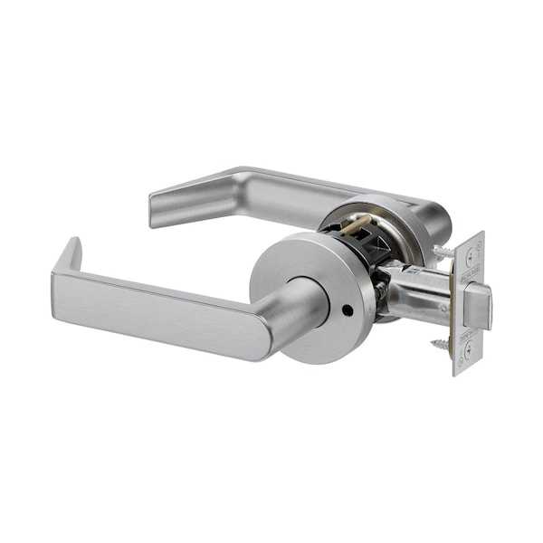 Schlage Grade 2 Bath/Bedroom Privacy Tubular Lock, Non-Keyed, Rhodes Lever, A Rose, Satin Chrome Finish PT40 RHOA 626 - main
