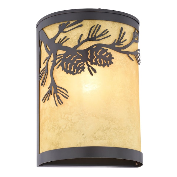 Vaxcel Douglas 1-Light Bronze Indoor-Outdoor Rustic Wall Sconce Bathroom Vanity Fixture T0796 - main