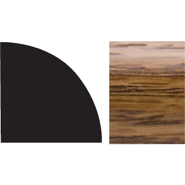 Royal 5/8'' W.x5/8'' H.x96'' L. Highland Oak Colored PVC Interior Quarter Round Molding 5073701 - main