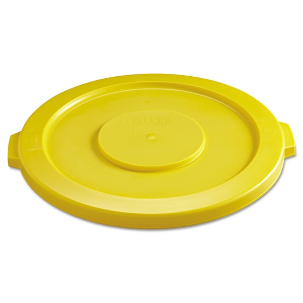 Rubbermaid Commercial 32 Gal Trash Can Lid, Yellow, Plastic, 22.25 in W/Dia FG263100YEL - main