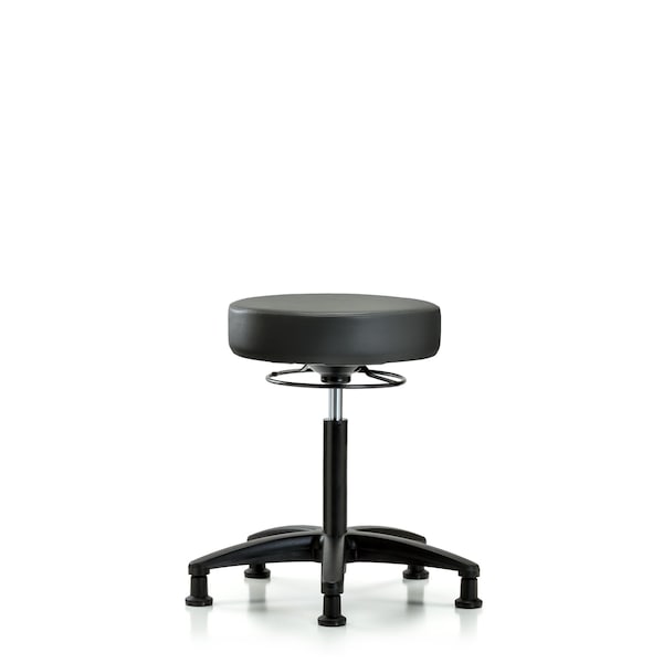 Blue Ridge Ergonomics Vinyl Stool, Med Bench, Glides, Carbon BR-VMBSO-RG-NF-RG-8823 - main