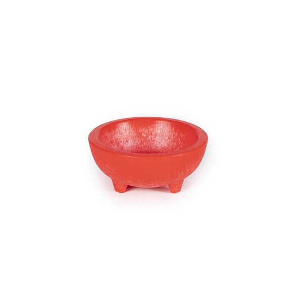 Hs 2.5 oz Molcajete Pequeno, Salsa/Condiment Server, Red Chile, 24 each/case, NSF. NHS1039RC - main